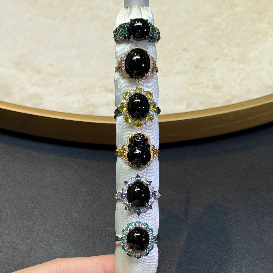 墨翠戒指1件-18K金-多样性发货只发一件-AL3-BK|CXQ21