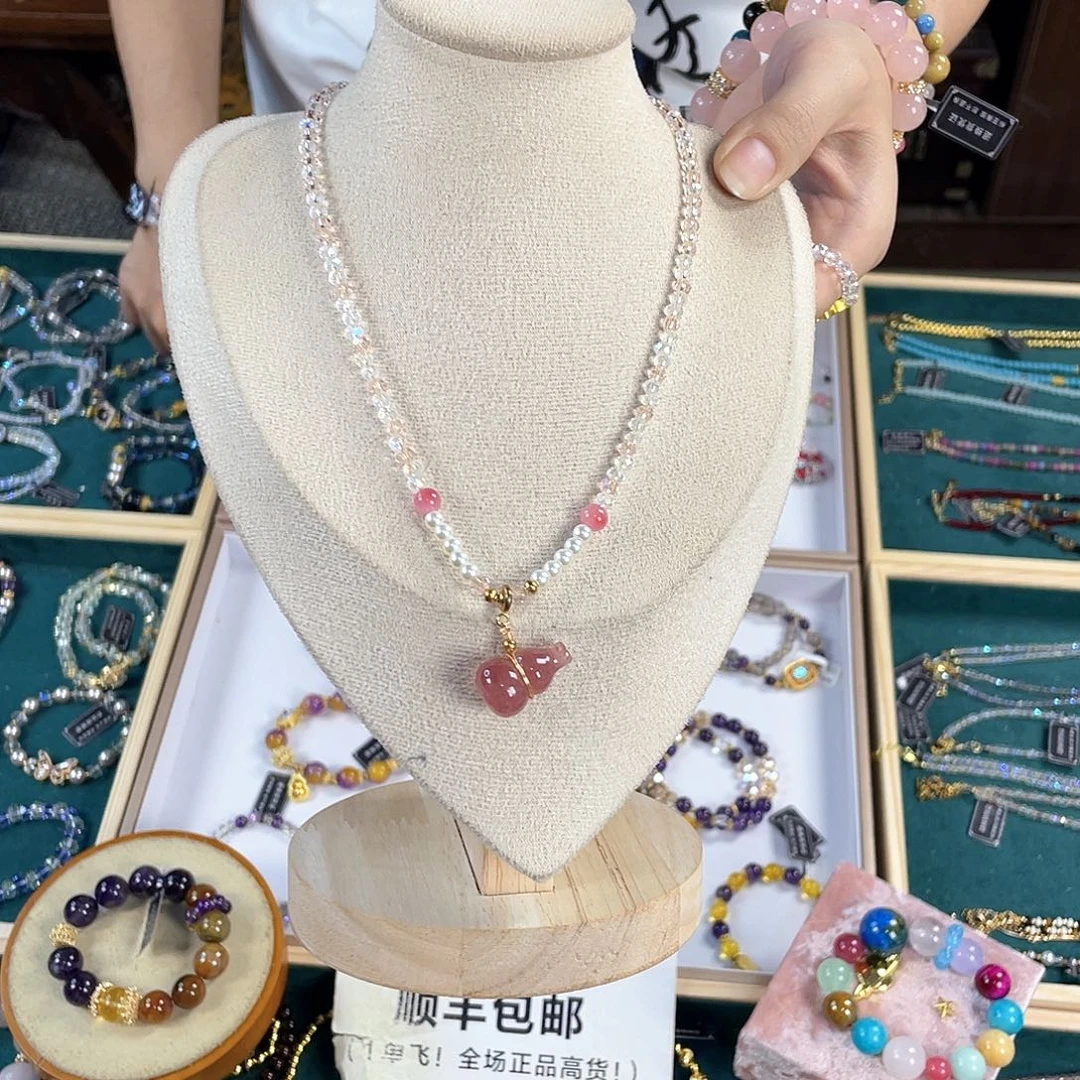 水晶手链银S925镀金镶嵌