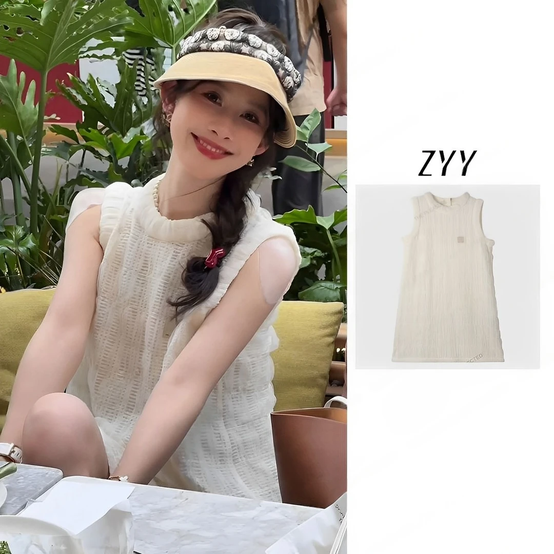 ZYY【旧时光褶】2025/S新品圆领网纱无袖背心连衣裙女X25XLYQ02136