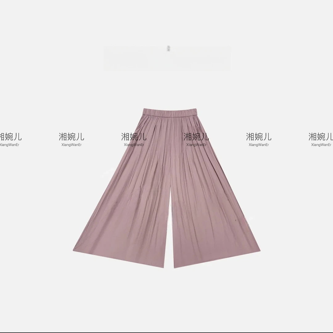 2025夏季新款『海岛裤』 新中式国风裙裤松紧腰百搭宽松显瘦大阔腿