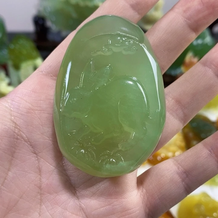 未镶嵌岫玉手把件
