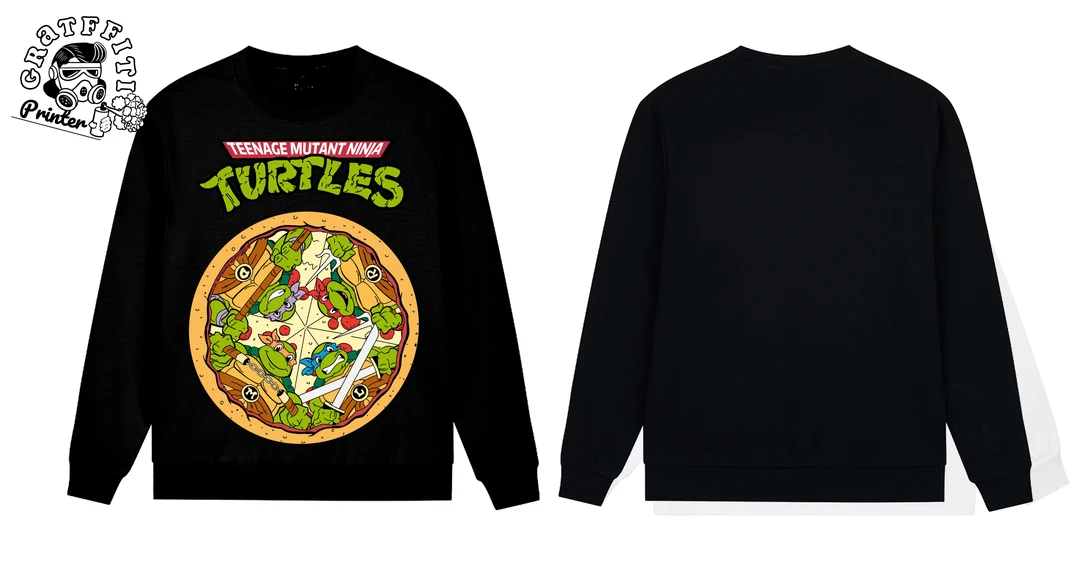 油墨玩家 美式复古 忍者神龟 数码直喷 印花纯棉长袖卫衣