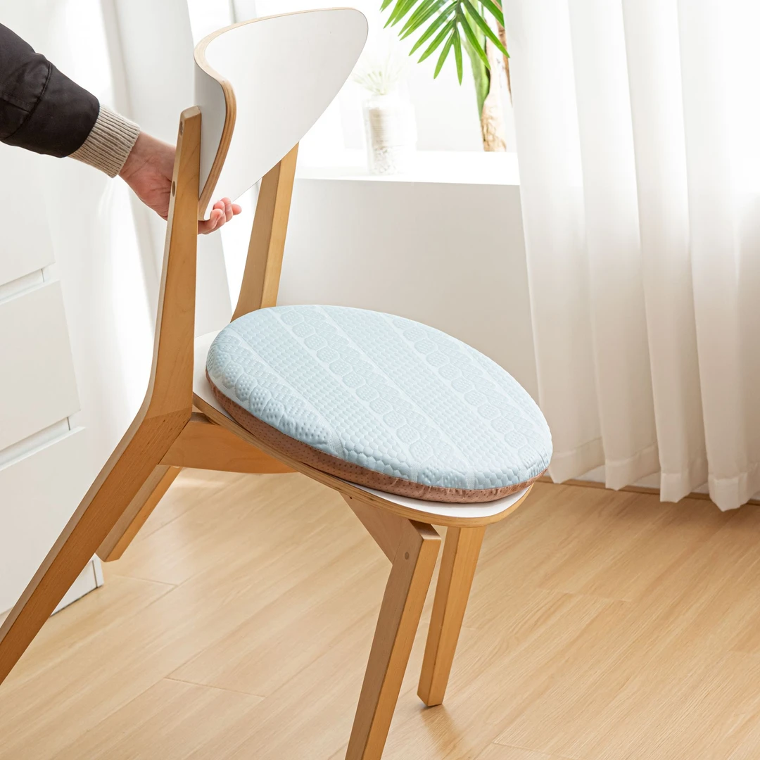 圆形坐垫慢回弹记忆棉防滑座垫直径40*40cm办公室冰豆豆圆凳垫子