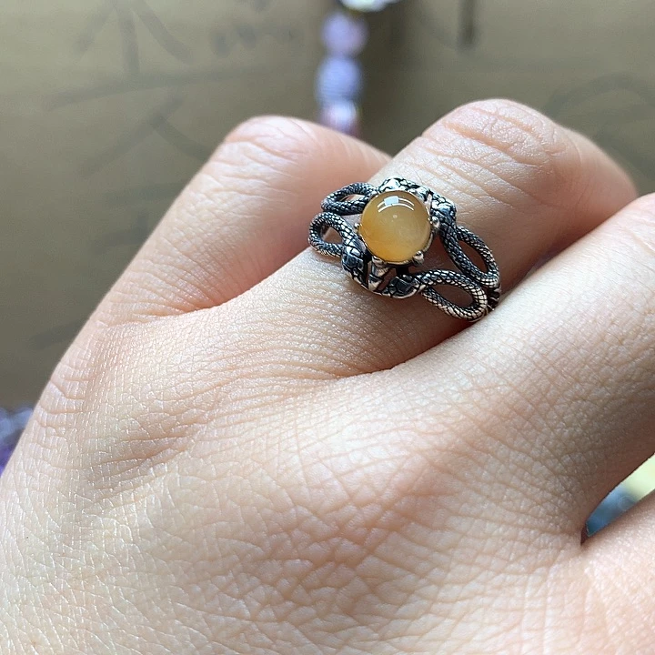 水晶水晶戒指银S925镶嵌