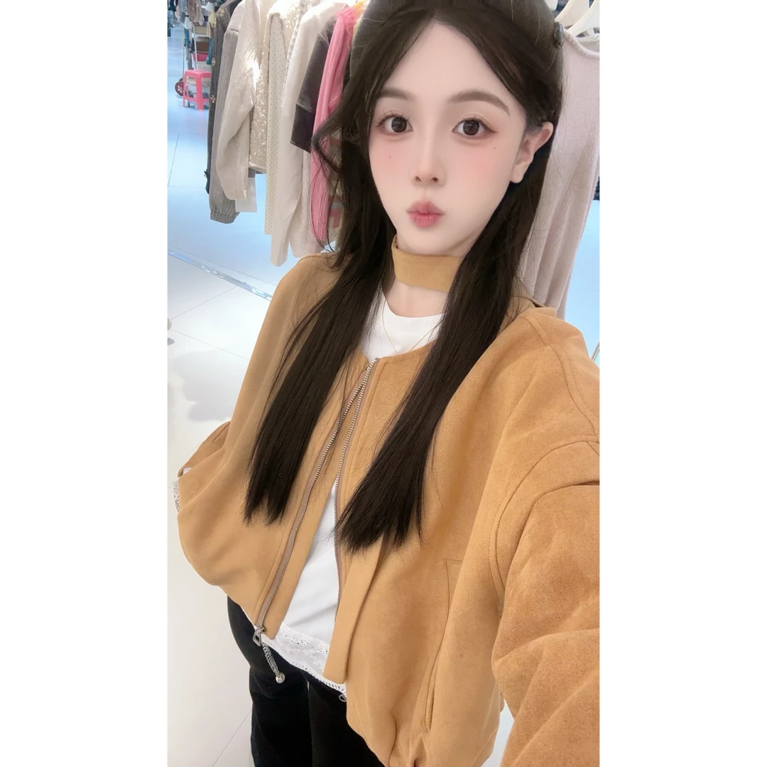 28098暖阳橘飘带外套