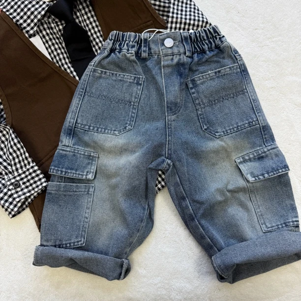 春款宝宝百搭软糯舒适酷帅工装牛仔裤