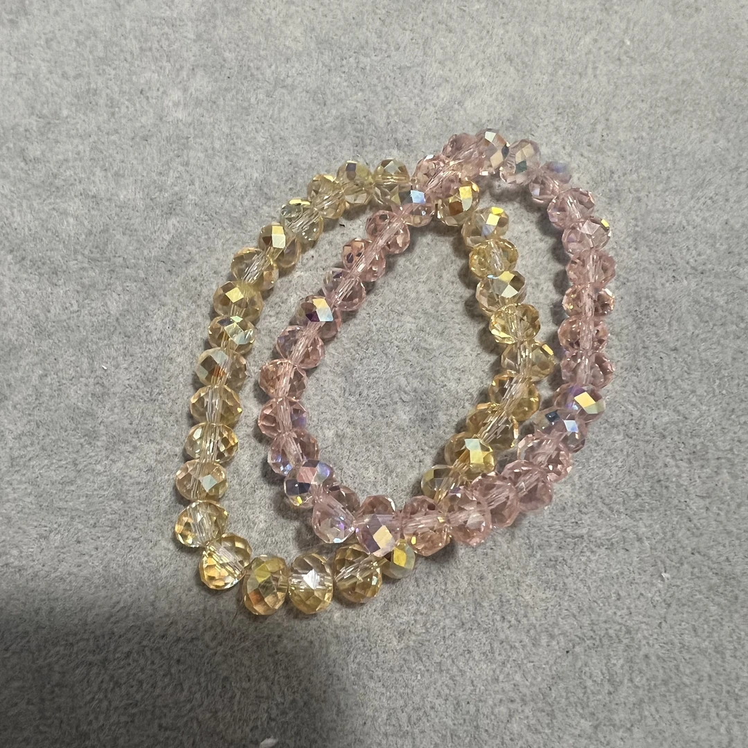 白色少女风女椭圆形百搭拼色法式单圈饰品彩色好看手饰