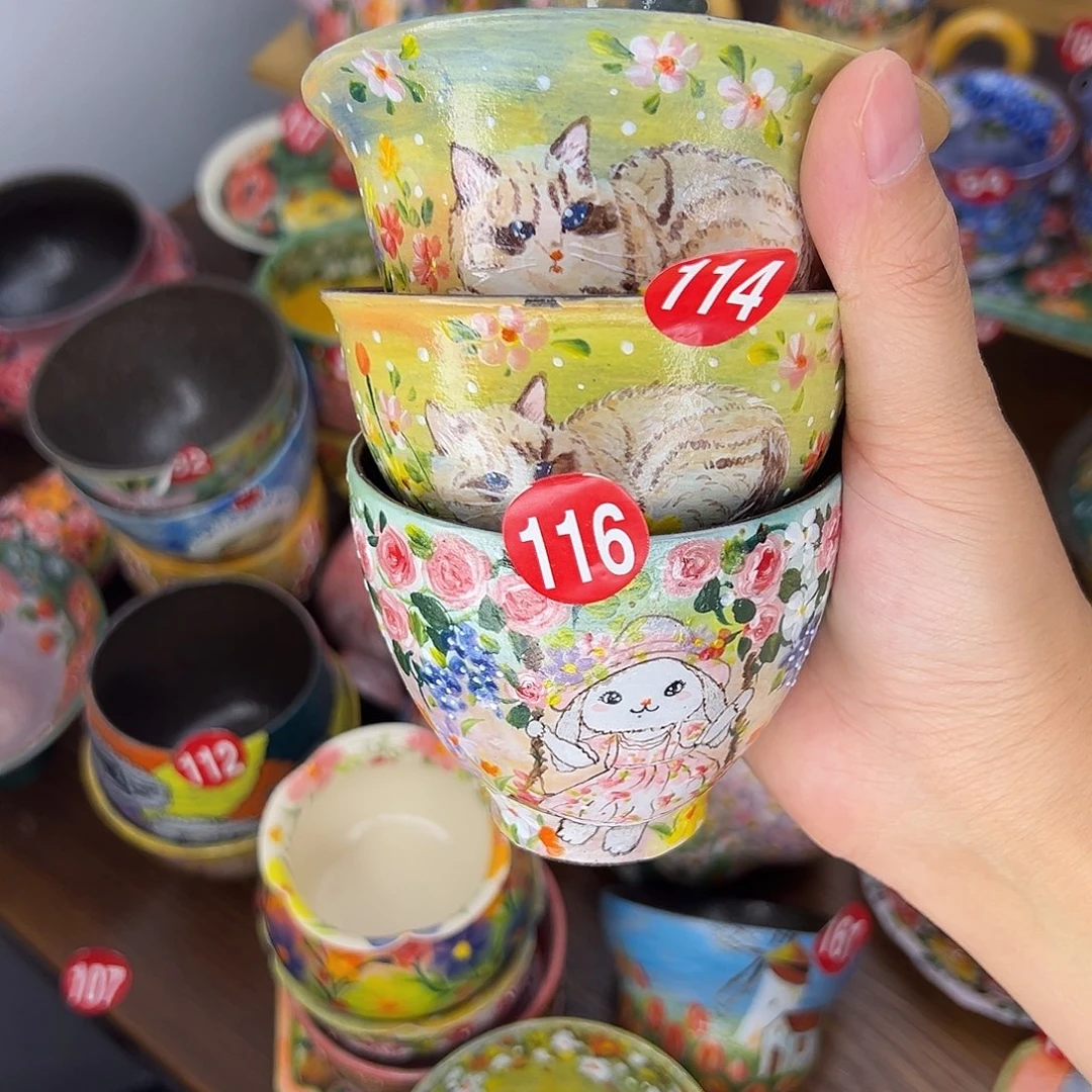 盛***夏泥塑手绘福利杯子套装