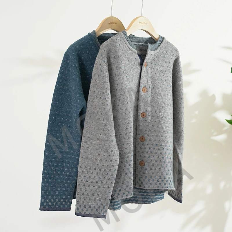 芬兰订单25年春款强缩绒提花羊毛开衫女士毛衣（241717）2355