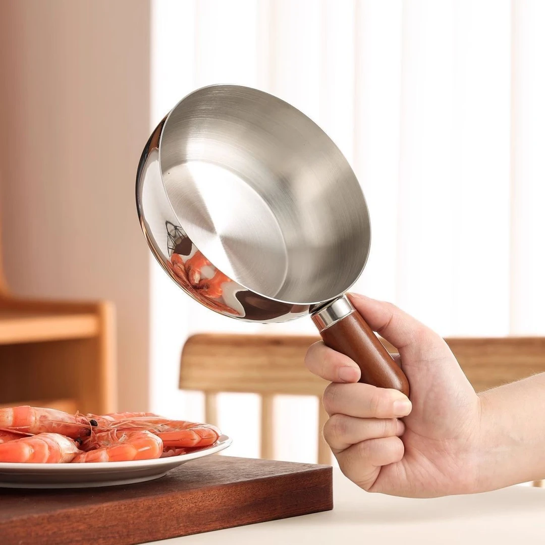 不锈钢泡面碗辅食锅带木柄沙拉碗防烫防摔耐高温家用小吃碗打蛋碗