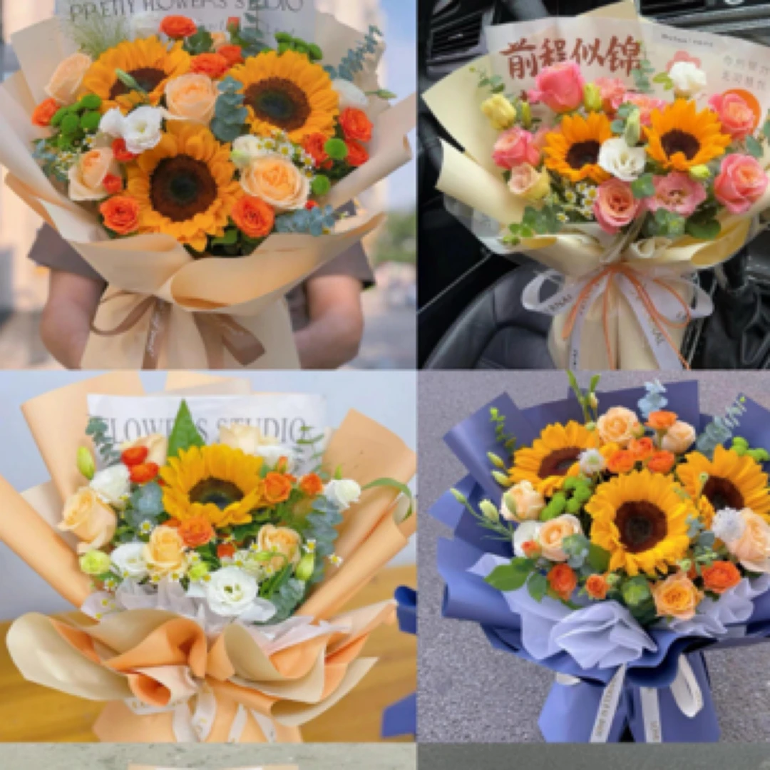 毕业花束盲盒 向日葵玫瑰混搭花束 贵港两小时内送达