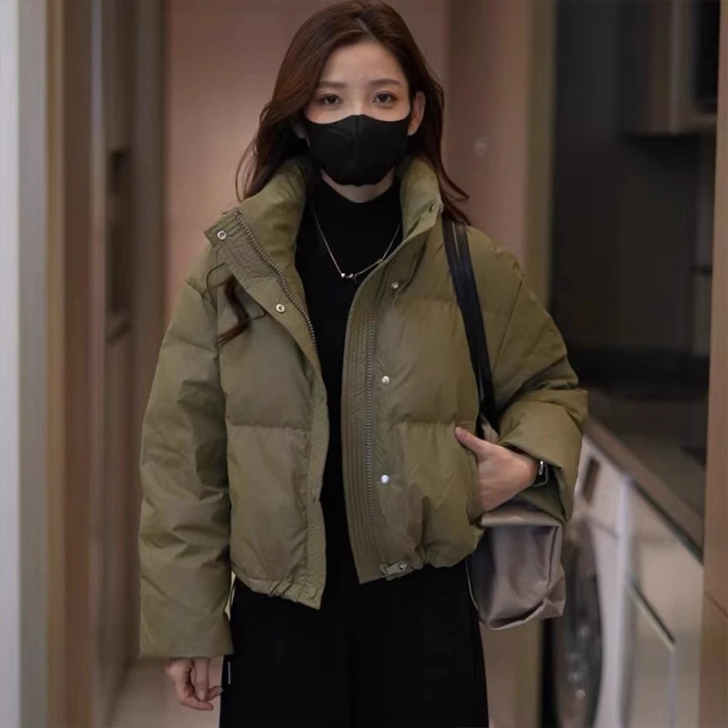 韩版港风加厚短款立领棉服外套女冬季2025新款今年流行时尚面包服