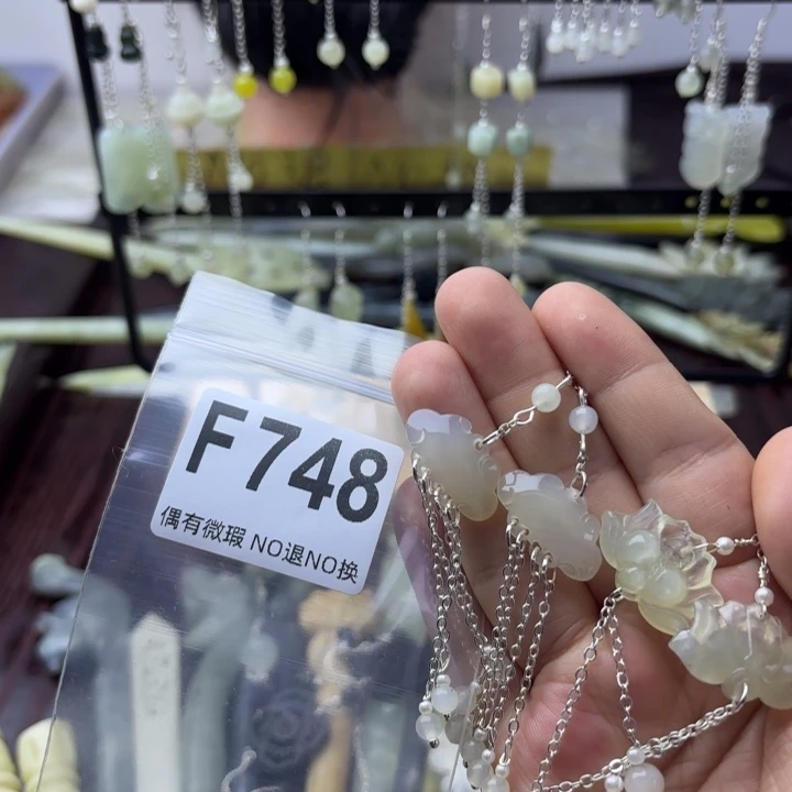 蛇纹石玉发饰合金天****修