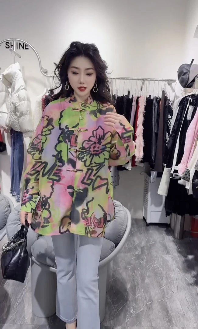 小众设计款盘扣中长款衬衫女欧洲站2025春季新款气质别致休闲上衣