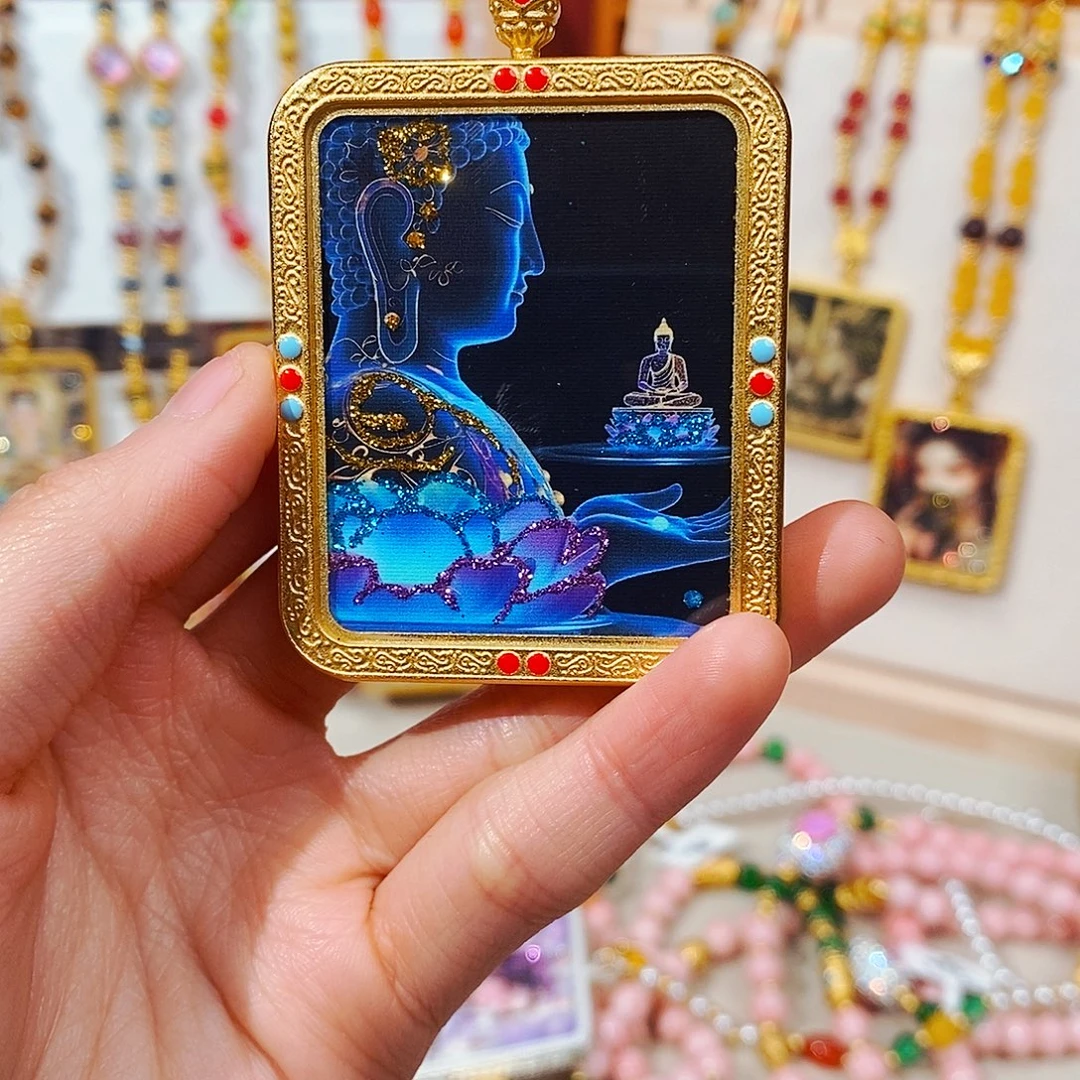 张***锋石英石纯铜藏传佛教文化唐卡