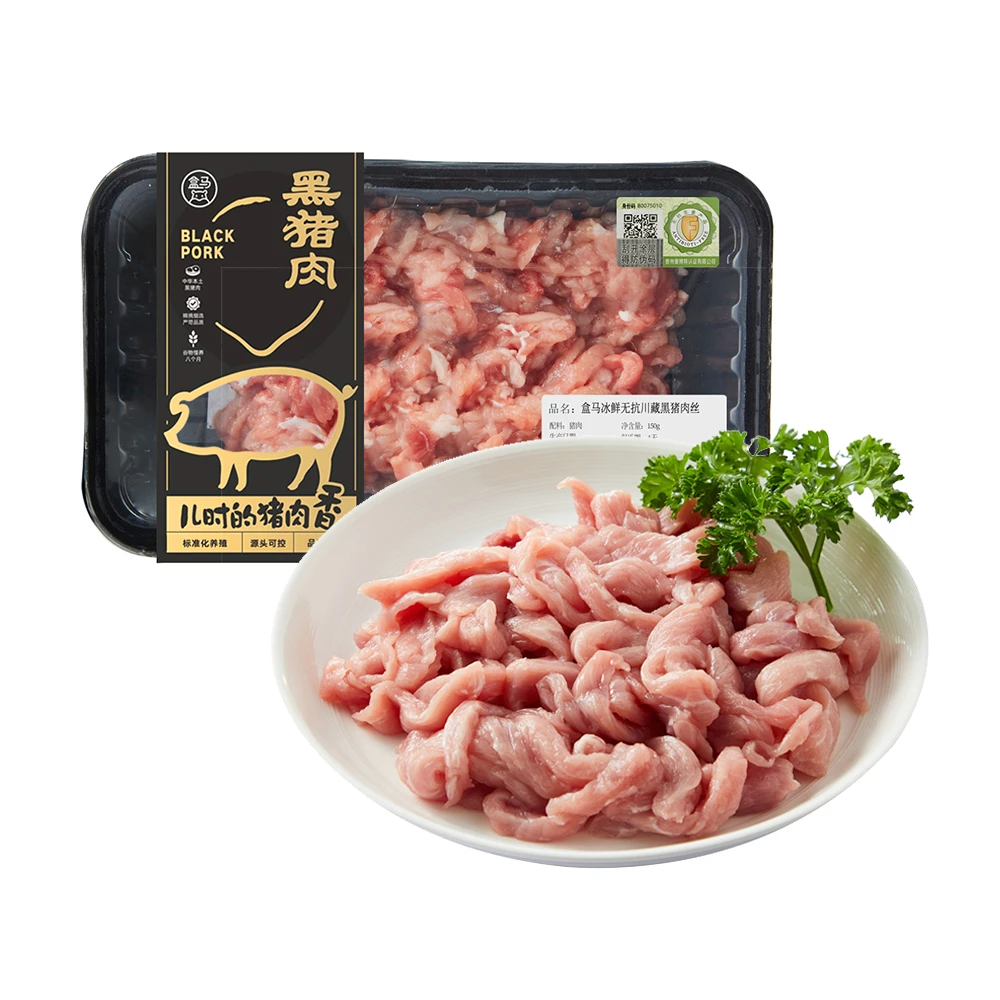 盒马 冰鲜黑猪肉丝 约150g
