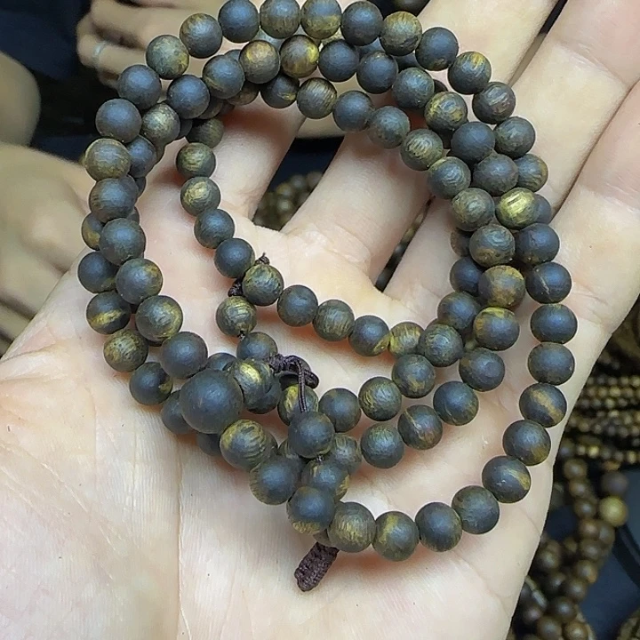 沉香手串+0.6沉水圆珠多圈17克加多样性发一