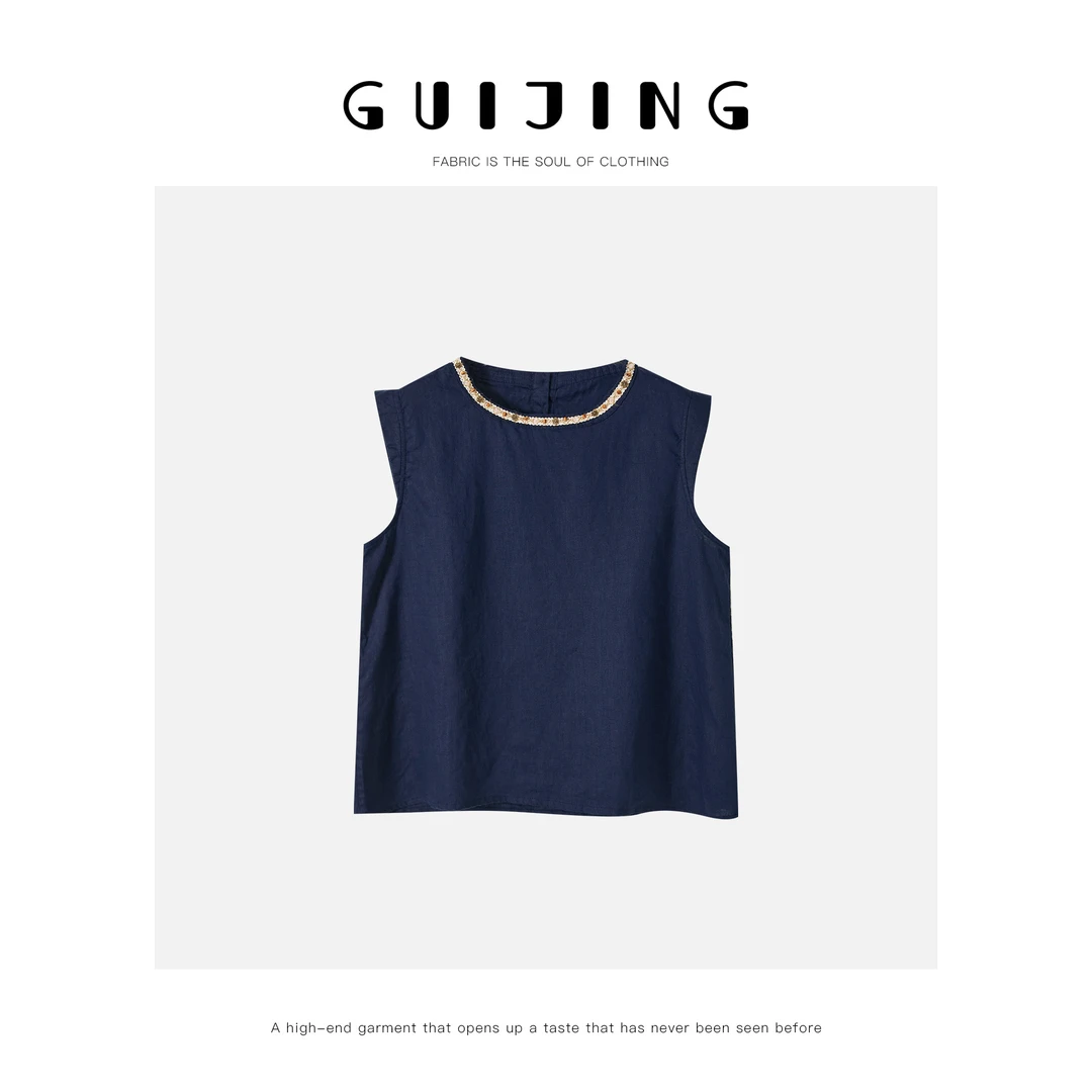 时尚休闲百搭2025夏季新款爆款圆领无袖背心宽松显瘦上衣2588