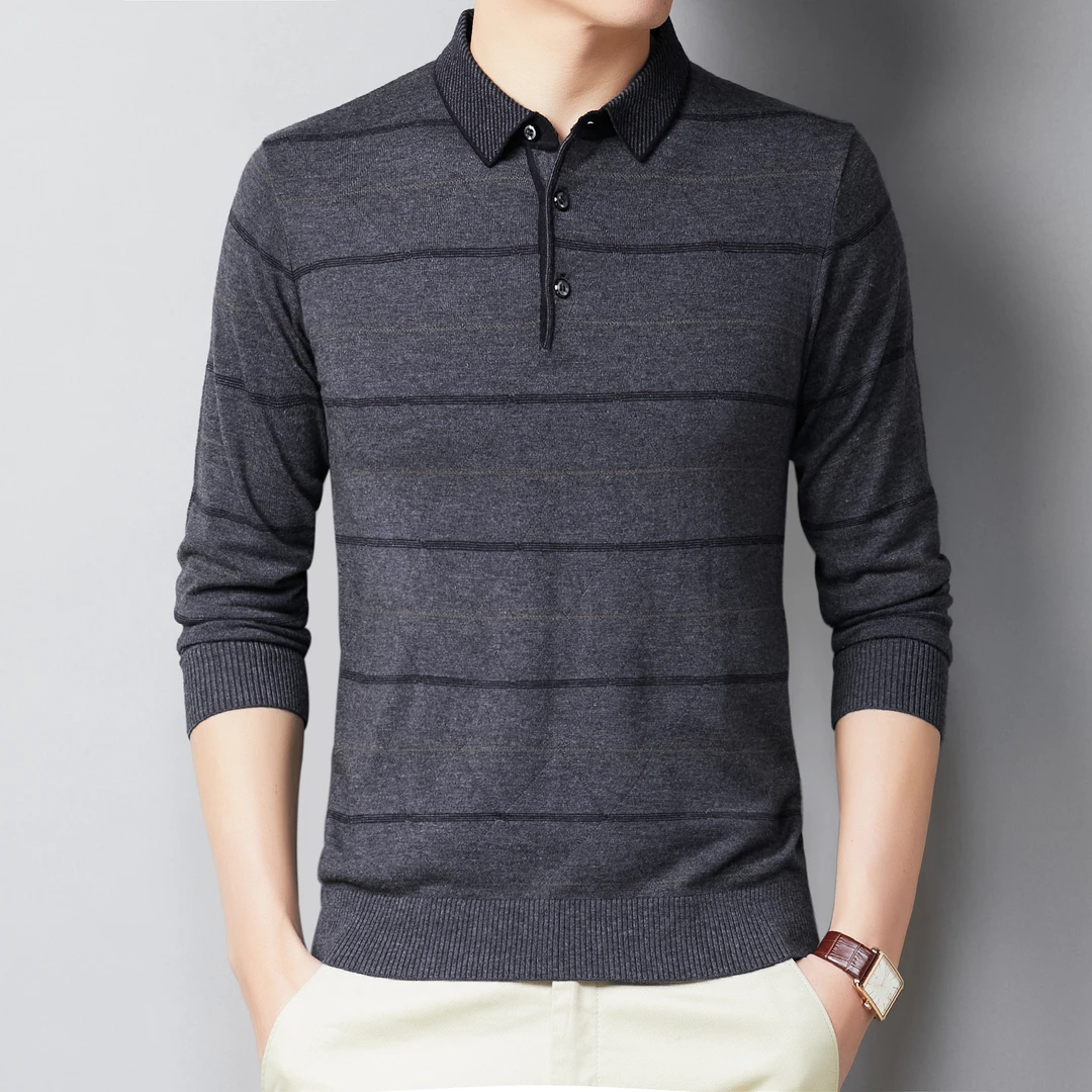 春季中年男士长袖t恤爸爸装