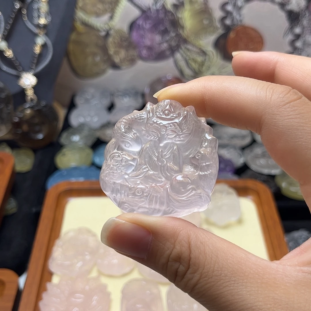 颈饰银S925镶嵌水晶之*。粉水五仙31