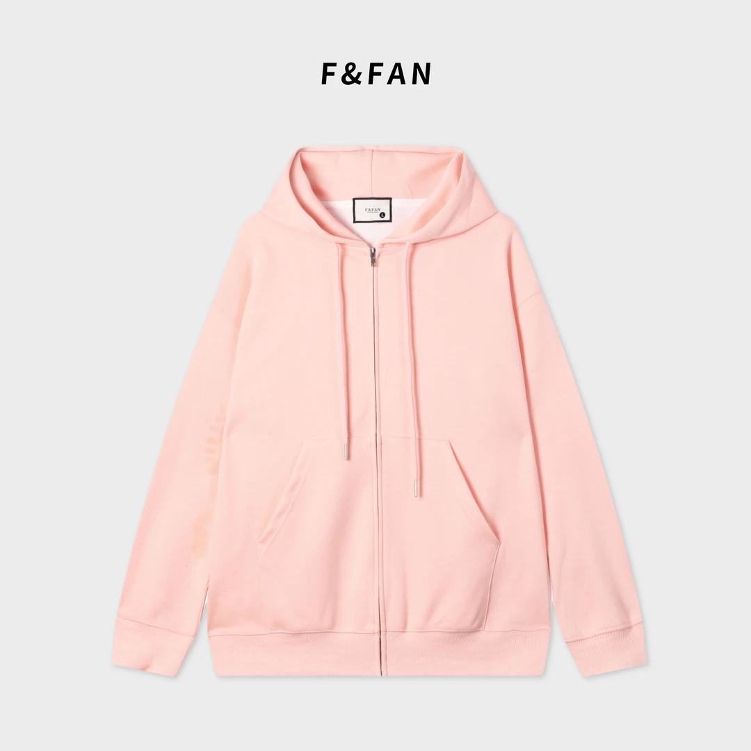 F&FAN品牌【马卡龙】春秋情侣装韩国纯色连帽长袖拉链卫衣纯色外套