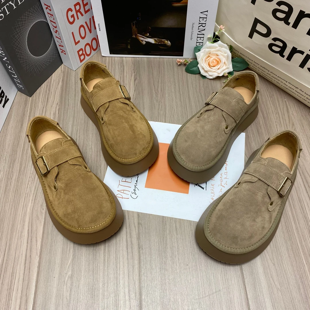 【BB】单鞋女厚底勃肯鞋2025夏季新款一脚蹬厚底增高乐福鞋时尚