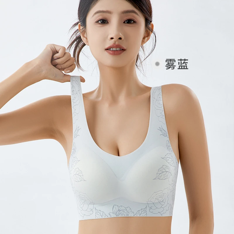2025新款仿植绒雕花中式无痕内衣可机洗软支撑无钢圈文胸女