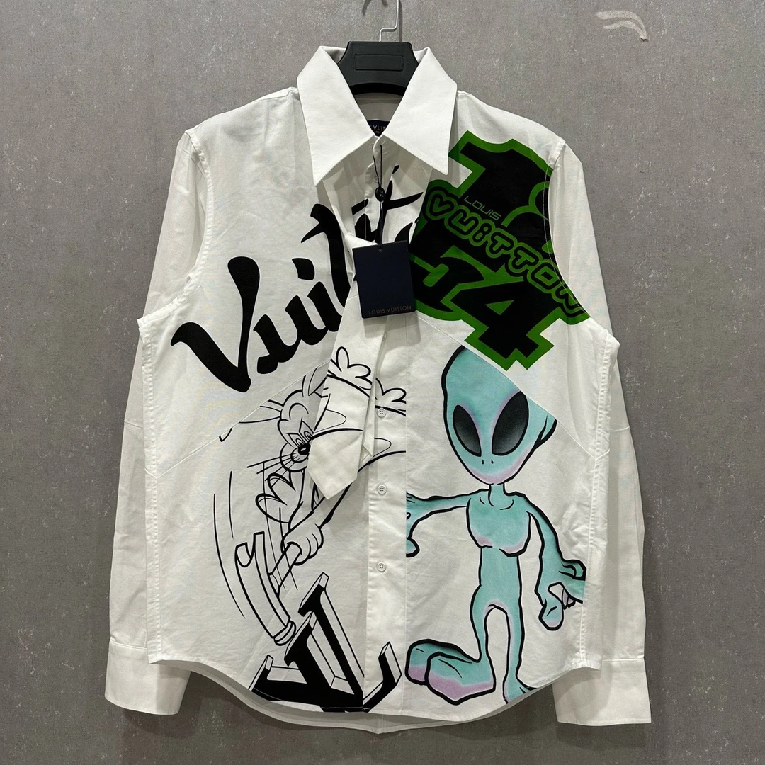 未使用 LouisVuitton/路易威登 兔八哥外星人印花衬衫 L码 006065