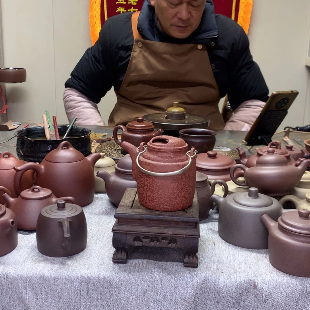 紫泥茶壶小洋桶280c半手工制作
