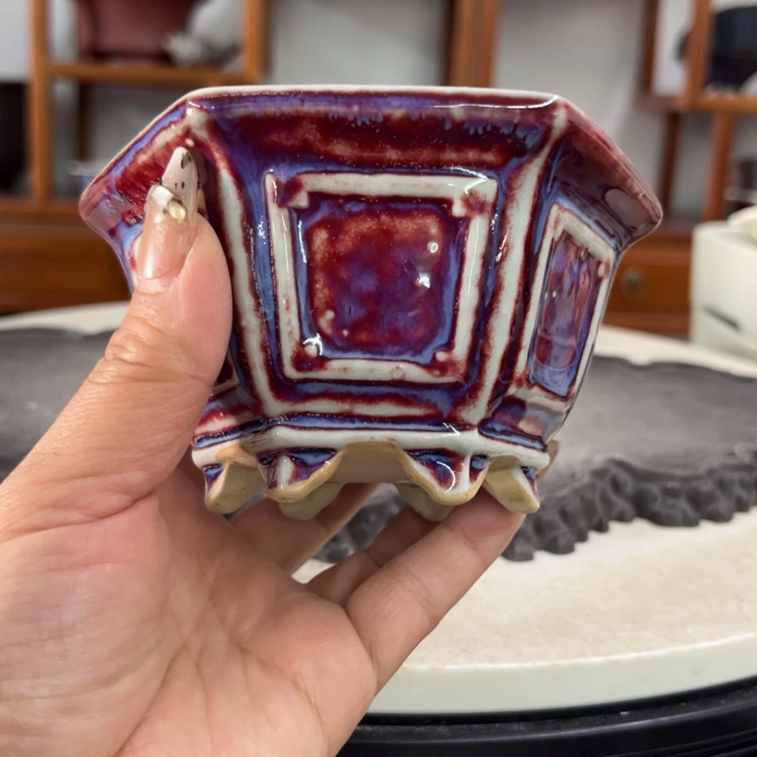 紫砂花盆瑕疵火烈6-10.5