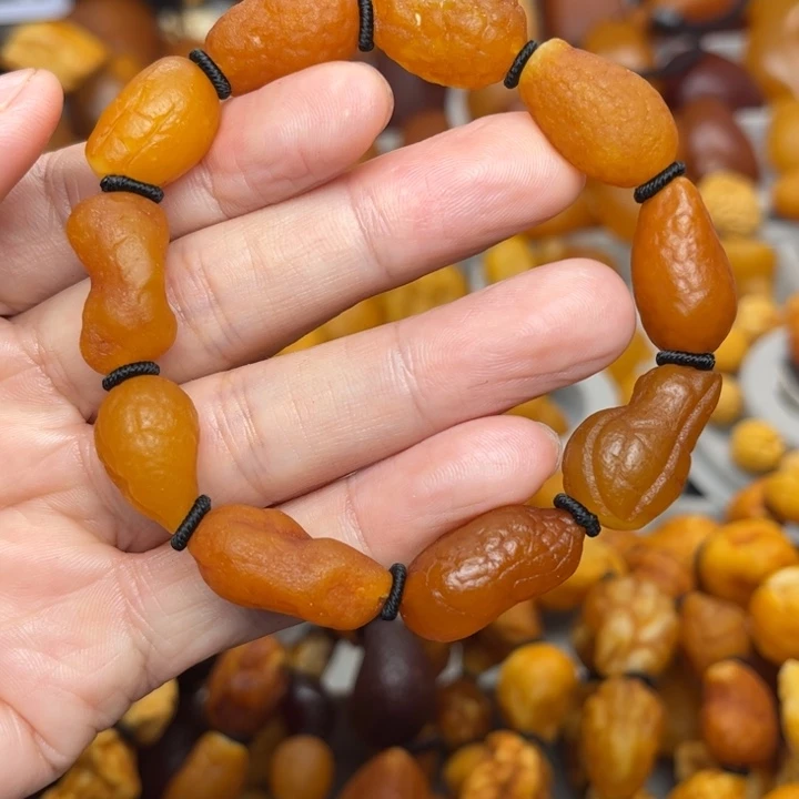 琥珀未镶嵌裸石天然蜜蜡手串