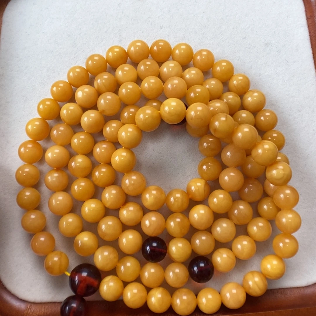 蜜蜡未镶嵌项链108