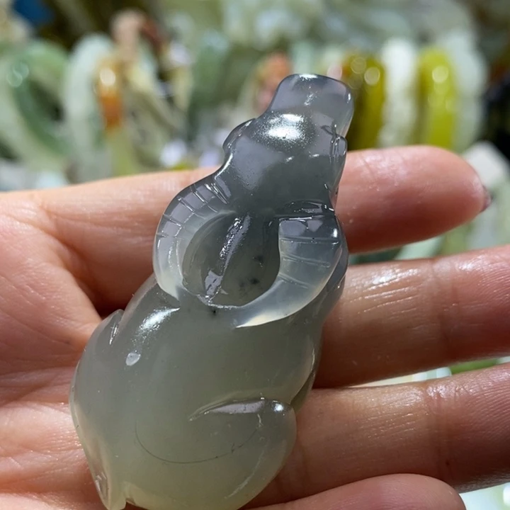 岫玉未镶嵌岫玉手把