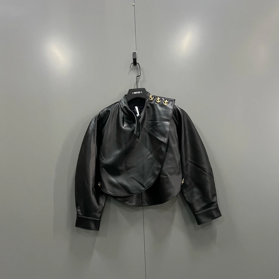 未使用 LouisVuitton/路易威登 zt lv黑色立领机车夹克38/019265