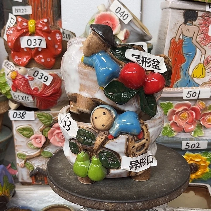 粗陶材质多肉花盆