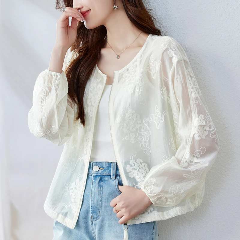 短款雪纺开衫女夏季大码胖mm显瘦上衣2025新款时尚防晒衣外套薄款