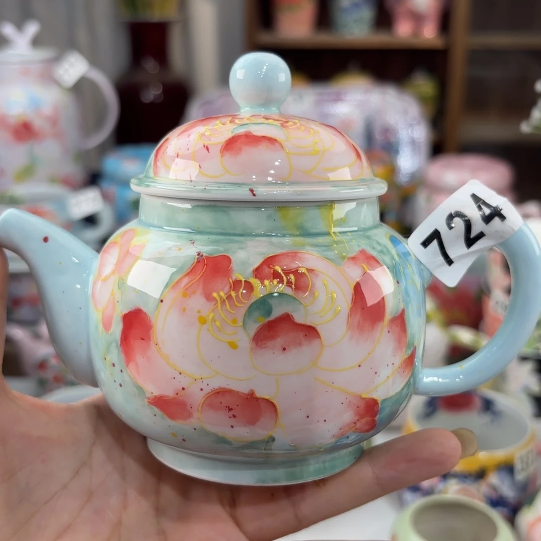 景德镇手绘高温釉下彩陶瓷茶具