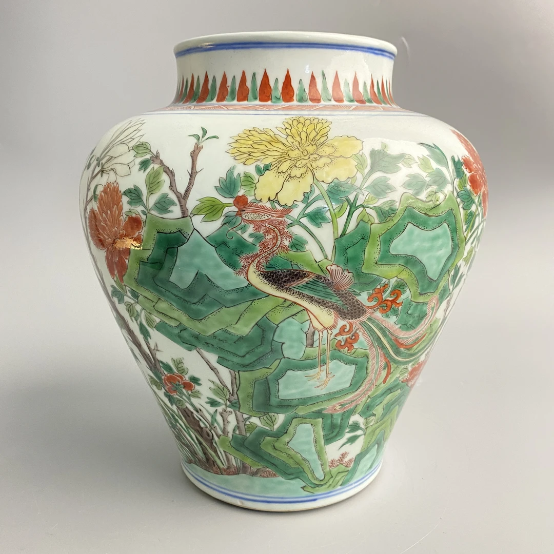 清康熙・五彩凤穿牡丹纹罐【古董拍卖】ZJ25ZJ0224325