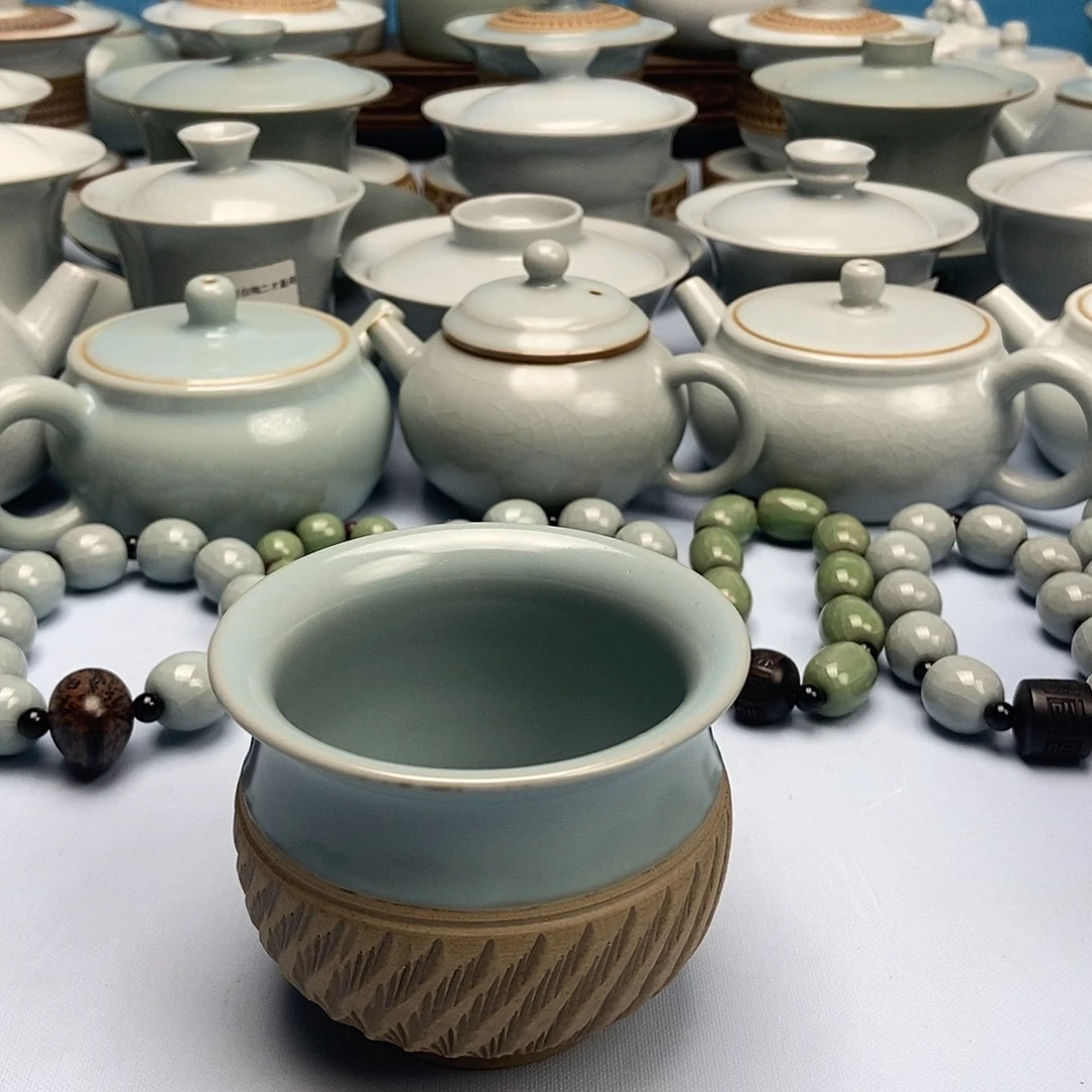 杯仿古釉重工跳刀卢施杯原矿碗釉原产地