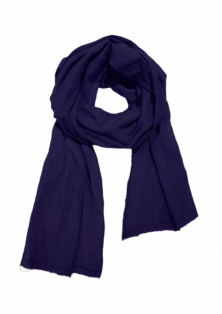 左岸迷香秋冬长款深蓝混纺围巾藏蓝时尚百搭纯色蓝色披肩