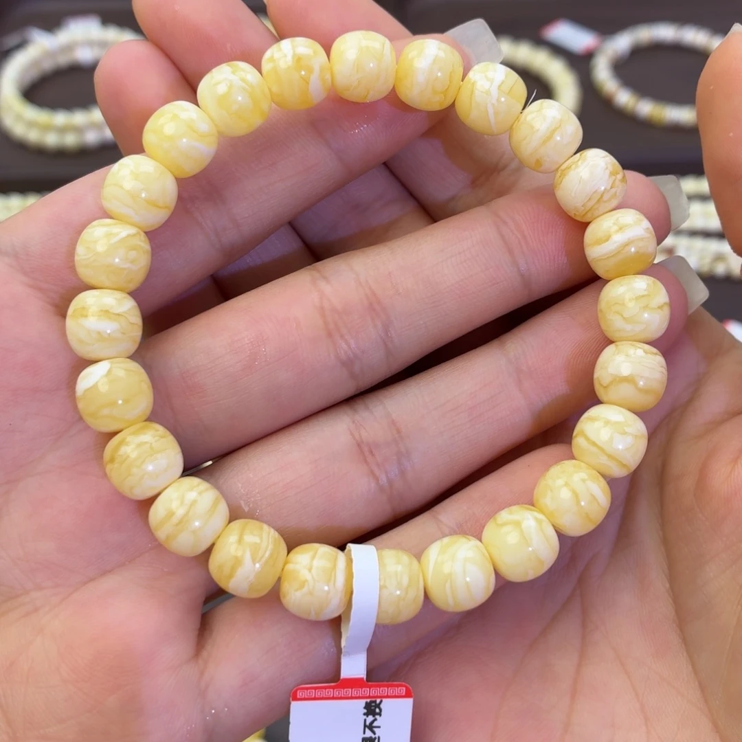 蜜蜡未镶嵌手链虎皮千层9