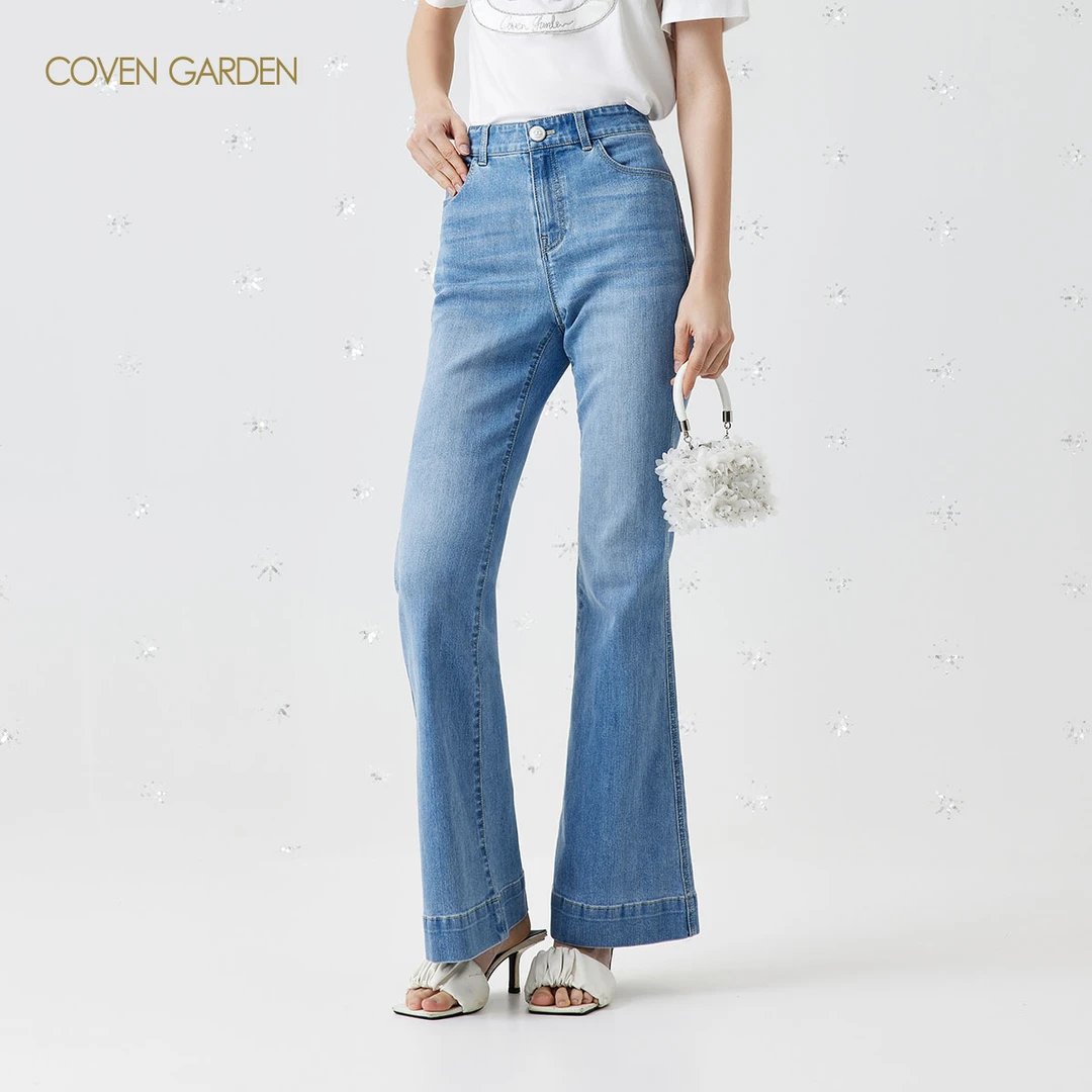 【婷婷专属】哥文花园复古棉质牛仔裤长裤CSA1065220