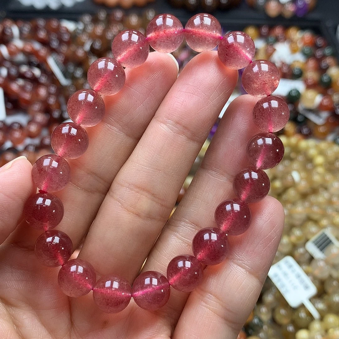 未镶嵌水晶手链草莓晶9mm