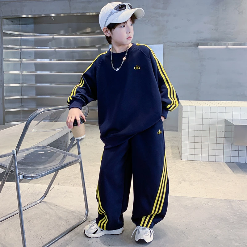 男童秋装套装2025新款儿童装秋季中大童时髦卫衣男孩春秋款运动服