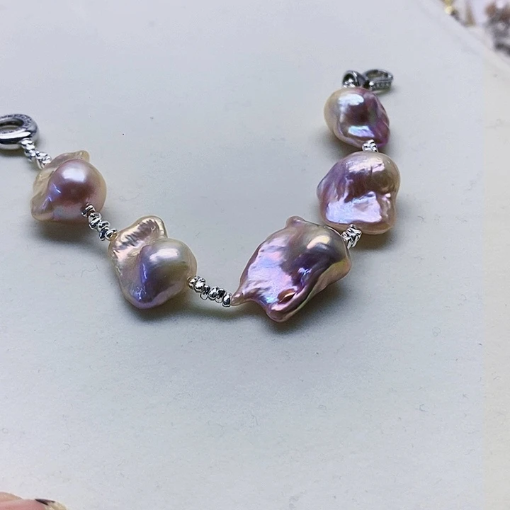 银S925镶嵌耳饰淡水珍珠