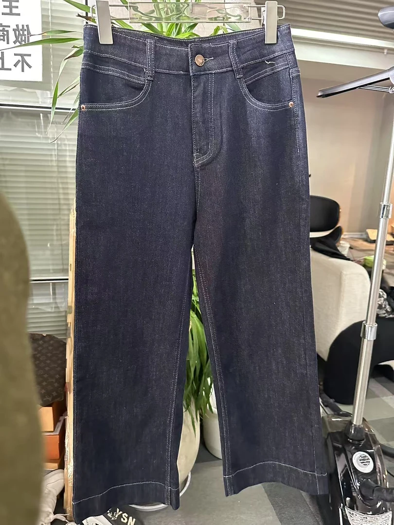 【小胖家】【福福款只出不进】深蓝色阔腿牛仔裤