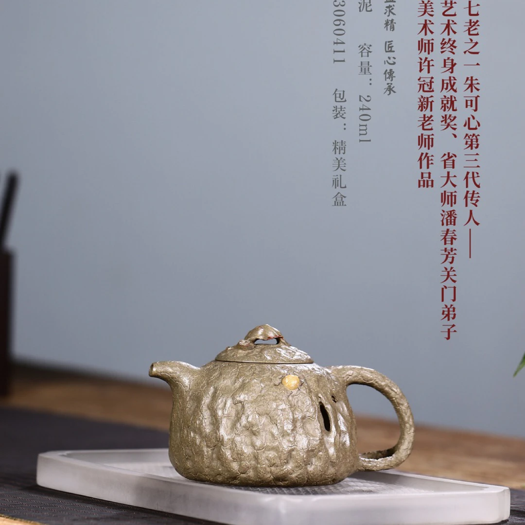 潘春芳关门弟子许冠新老师全手工仿生器【萌芽供春】240cc