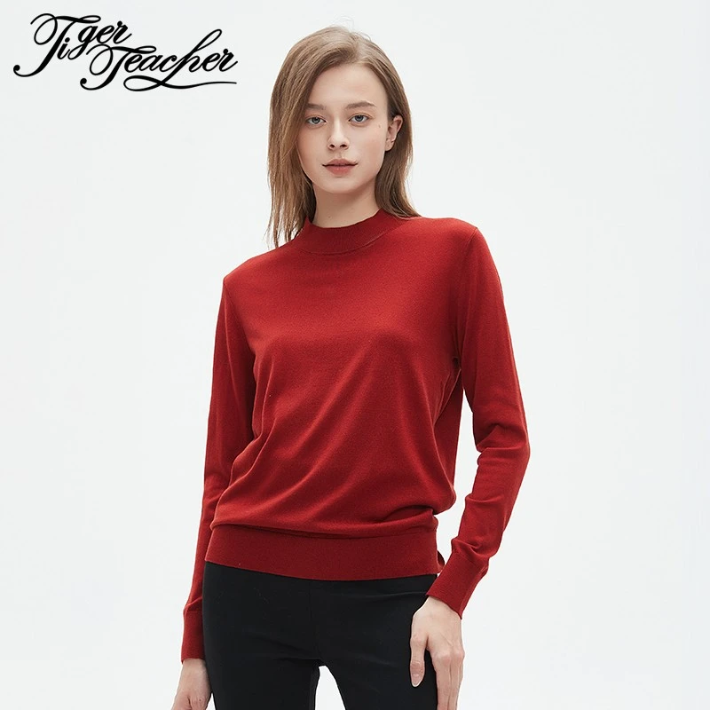 2025新款半高领山羊绒衫秋冬季针织丝羊绒衫圆领秋冬长袖女