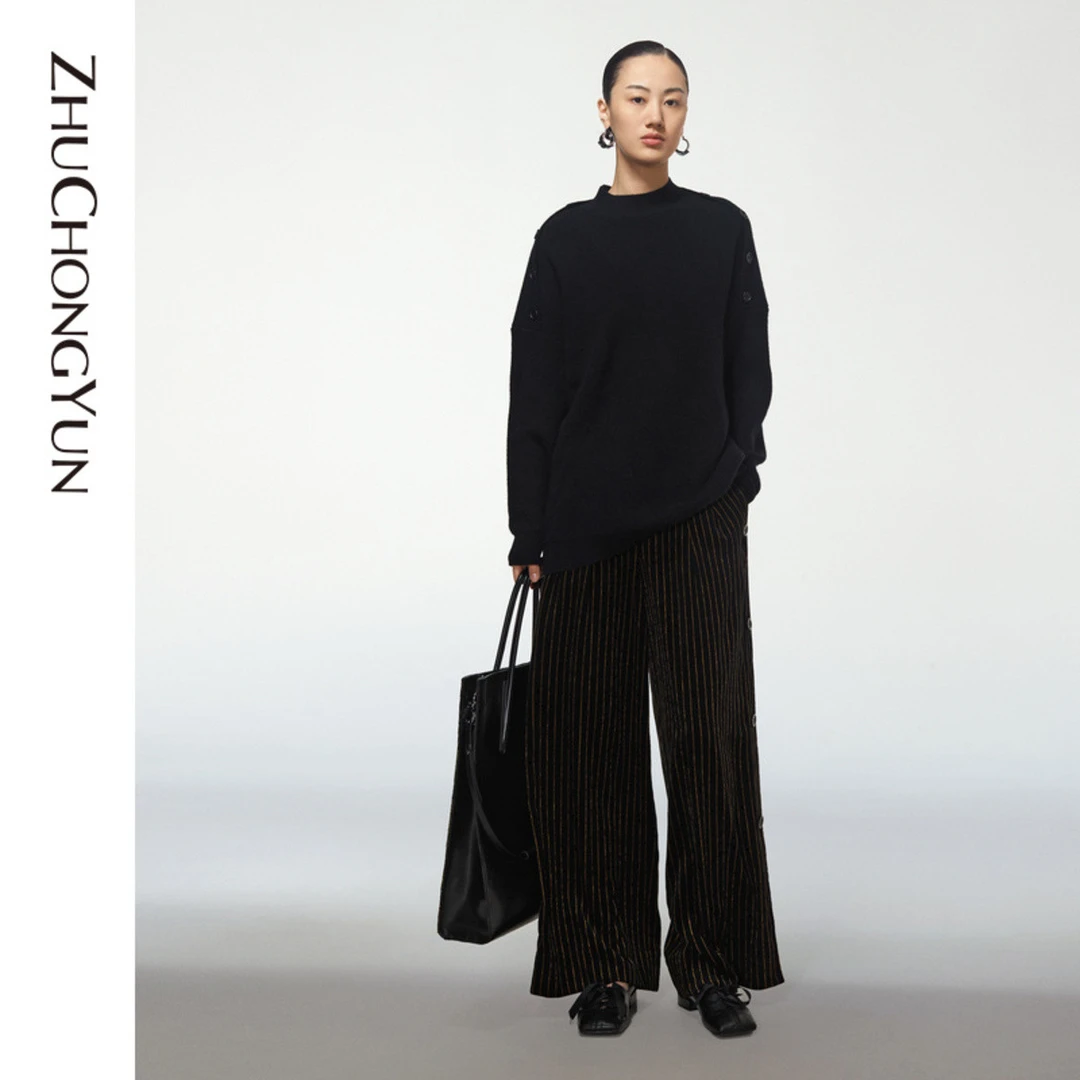 【妍妍精选】ZHUCHONGYUN通勤时尚简约百搭纯色宽