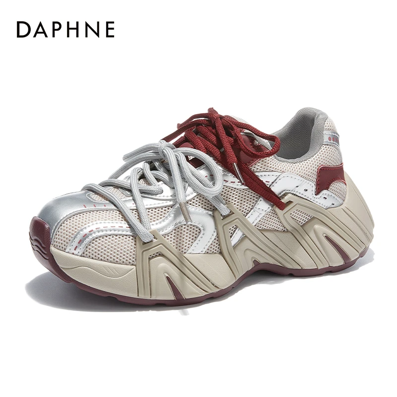 Daphne/达芙妮2025秋冬新款厚底增高加绒保暖老爹鞋时尚百搭棉鞋
